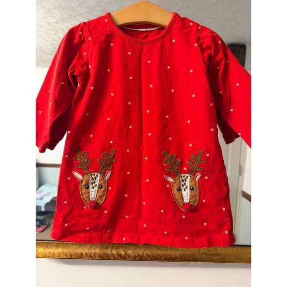 Boutique 9 Other - Boden look-Alike Girls Embroidered Reindeer Christmas Dress 3T